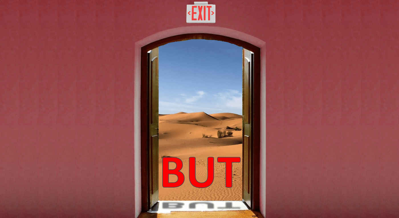 The word But leaving